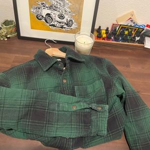 Green flannel coat